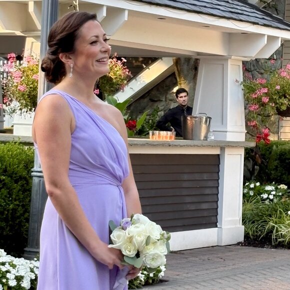 Azazie Brooke Bridesmaid Dress - Lilac Chiffon - Picture 2 of 2
